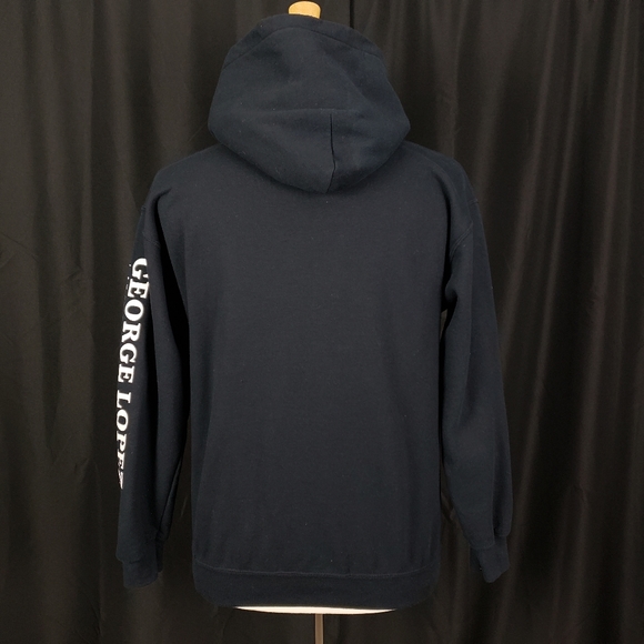 Vintage George Lopez Gildan Hoodie Star Spangled Banter Spell Out Size Medium - Picture 3 of 4